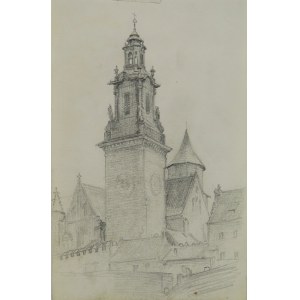 Józef Pieniążek (1888-1953), Widok na Wieżę Zegarową Katedry Wawelskiej