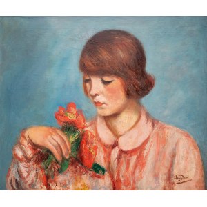 Henryk Hayden (1883 Warszawa - 1970 Paryż), Kobieta z bukietem kwiatów
