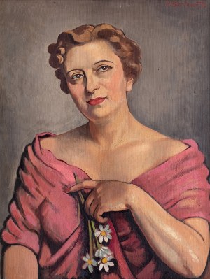 Henryk Berlewi (1894 Warszawa - 1967 Paryż), Portret kobiety, 1952