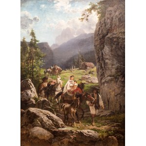 Adolf van der Venne (1828 Wiedeń - 1911 Schweifurt), Wędrująca rodzina, 1898 r.