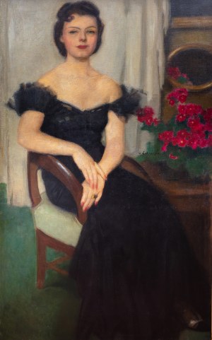 Alfons Karpiński (1875 Rozwadów - 1961 Kraków), Portret Pani Sch., przed 1959 r.