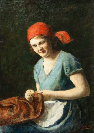 Armin Glatter (1861-1931 Budapeszt), Szyjąca dziewczyna