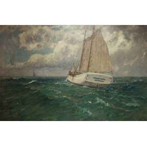 Leopold Schönchen (1855 Augsburg - 1935 Munich), Sailing ships at sea