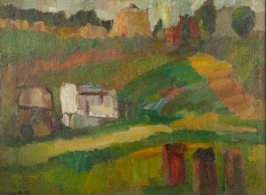 Ludwik Jach (1892 -1952), Pejzaż z ulami, 1961 r.