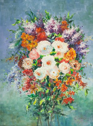 Włodzimierz Petrini (czynny 1930-1980), Bukiet kwiatów