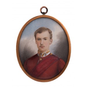 Miniatura - Portret Lindesay B. Beaumont - Chorążego lekkiej piechoty, Anglia, 1867 r.