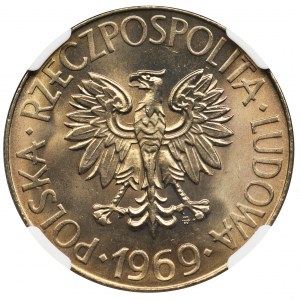 Kościuszko 10 złotych 1969 - NGC MS67