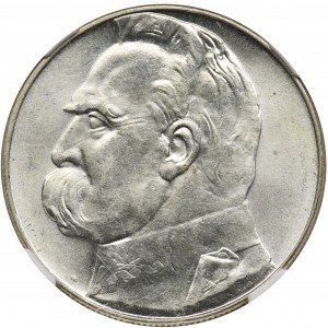 Piłsudski, 10 złotych 1939 - NGC MS63