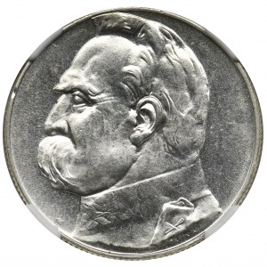 Piłsudski, 5 złotych 1936 - NGC MS62