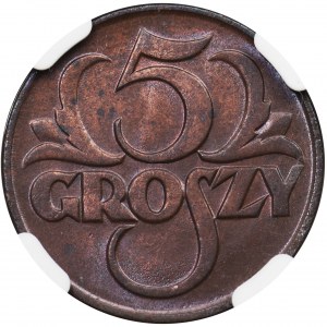 5 groszy 1925 - NGC MS64 BN