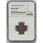 5 groszy 1925 - NGC MS64 BN