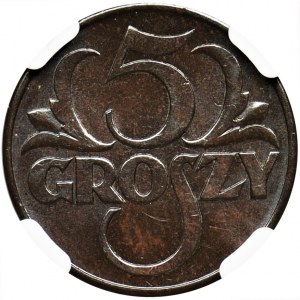 5 groszy 1938 - NGC MS65 BN