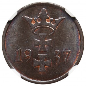 Wolne Miasto Gdańsk, 1 fenig 1937 - NGC MS65 BN