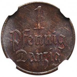 Wolne Miasto Gdańsk, 1 fenig 1923 - NGC MS65 BN