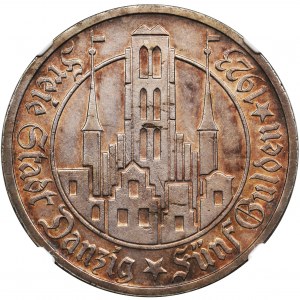 Wolne Miasto Gdańsk, 5 guldenów 1923 - NGC MS62