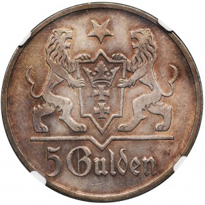 Wolne Miasto Gdańsk, 5 guldenów 1923 - NGC MS62