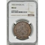 Wolne Miasto Gdańsk, 5 guldenów 1923 - NGC MS62