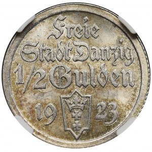 Wolne Miasto Gdańsk, 1/2 guldena 1923 - NGC MS63