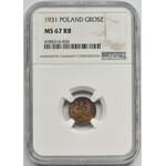 1 grosz 1931 - NGC MS67 RB - TOP POP