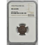 2 grosze 1933 - NGC MS64 BN