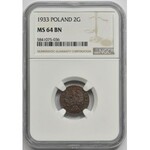 2 grosze 1933 - NGC MS64 BN