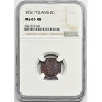 2 grosze 1936 - NGC MS65 RB