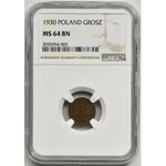 1 grosz 1930 - NGC MS64 BN