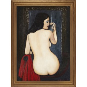 Henryk Berlewi (1894-1967), Kobieta przed lustrem, 1947