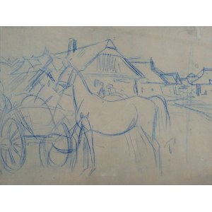 Juliusz Holzmüller (1876 - 1932), Das Pferd am Wagen