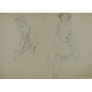 Kasper Pochwalski (1899-1971), Studia aktu kobiecego w dwóch pozach, 1953