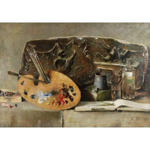 Berthe ART (1857-1934), Martwa natura z paletą, 1885