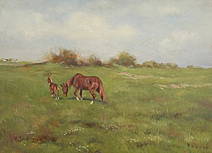 Zygmunt JÓZEFCZYK (1881-1966), Konie na pastwisku