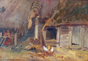 Bronisława RYCHTER JANOWSKA (1868-1953), Wiejskie podwórko, 1918
