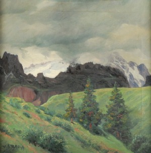 Victor STRAUSS (1862-1937), Pejzaż górski