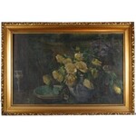 Helen  IVERSEN (1870-OK. 1930), Żółte róże w wazonie