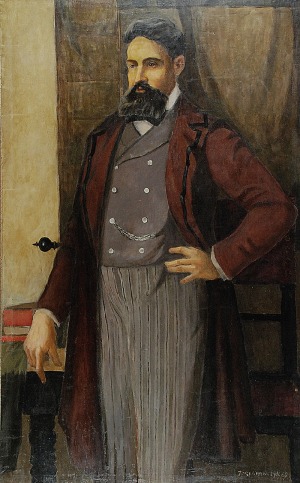 Jerzy KRAWCZYK (1921-1969), Portret mężczyzny - nieokreślonego przemysłowca łódzkiego (Ludwika Geyera?), 1962