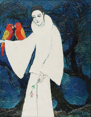 Krystyna LIBERSKA (1926-2010), Pierrot z papugami, 1986