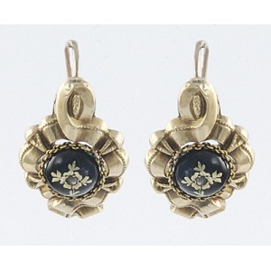Biedermeier type enamel earrings