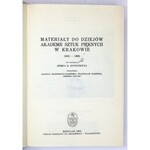 MATERIAŁY do dziejów Akademii Sztuk Pięknych w Krakowie 1816-1895. Wrocław 1959. Ossolineum. 8, s. 289, [3], tabl. 16. ...