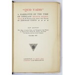 SIENKIEWICZ Henryk - Quo vadis. A Narrative of the Time of Nero. Translated from the Polish by Jeremiah Curtin...