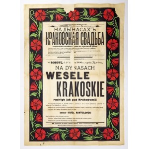 W SOBOTĘ d. 2 Czerwca 1906 r. [...] na Dynasach Wesele krakoskie [!], rychtyk jak pod Krakowem!!! [...]. 1906...