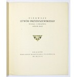 BAR Adam - Pierwszy utwór Przybyszewskiego. Wydał i objaśnił ... Kraków 1926. Nakł. W. Żychowicza. 4, s. 20, [3]. brosz...