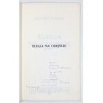 HERBERT Zbigniew - Elegia na odejście. Paryż 1990. Instytut Literacki. 8, s. 47, [1]. brosz. Bibliot. Kultury, t. 460...