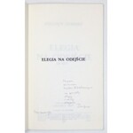 HERBERT Zbigniew - Elegia na odejście. Paryż 1990. Instytut Literacki. 8, s. 47, [1]. brosz. Bibliot. Kultury, t. 460...