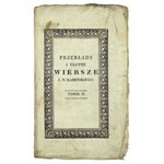 KAMIŃSKI Jan Nepomucen - Sonety. Lwów 1827. Wyciśnięto u P. Pillera. 8, s. 70, [5]. brosz. [oraz...