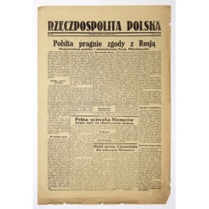 RZECZPOSPOLITA Polska. Warszawa. [Delegatura Rządu na Kraj]. folio. R. 4, nr 43 (115): 1 IX 1944. s. [2]...