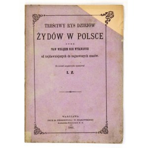 TREŚCIWY rys dziejów Żydów w Polsce oraz praw względem nich wydawanych od najdawniejszych do najnowszych czasów...