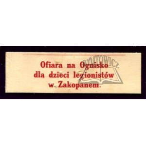 OFIARA na Ognisko dla dzieci legionistów w Zakopanem.