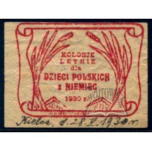 KOLONJE letnie dla dzieci polskich z Niemiec. 1930 r.