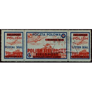 (POLSKA emigracja) Poczta Polowa. 1 Korpus W.P. Polish Fieldpost. 1st Polish Army Corps. / Fieldpost. Polish. Letter Seal. 1st Polish A.C.